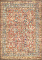 Bloom Rugs Washable Non-Slip 2' x 3' Rug - Terracotta/Mustard Traditional Oriental Area Rug for Living Room, Bedroom, Dining Room, and Kitchen - Exact Size: 2' x 3'