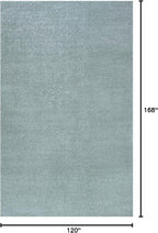 Eyely UES100S-14 Supersoft Haze Solid Low-Pile Indoor Area Rug, Coastal, Bohemian, Minimalist, Classic, Casual for Bedroom,Kitchen,Living Room,Non Shedding,Easy-Washing, Blue, 10 X 14