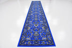 Unique Loom Sialk Hill Collection Area Rug - Washington (3' x 16' 5" Runner Dark Blue/Black)