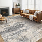 6x9 Area Rugs Living Room: Washable Large Abstract Modern Soft Rug Stain Resistant Indoor Floor Non Slip Accent Carpet for Bedroom Nursery Playroom Dining Room Office Dorm Home House- Grey Brown