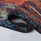 SAFAVIEH Glacier Collection Runner Rug - 2'3" x 14', Red & Green, Modern Abstract Design, Non-Shedding & Easy Care, Ideal for High Traffic Areas in Living Room, Bedroom (GLA126Q)