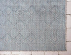 Unique Loom Outdoor Trellis Collection Area Rug - Tribal Trellis (6' 1" x 9' Rectangle, Light Blue/ Ivory)
