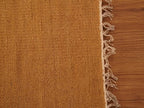 Rugsotic Carpets Hand Woven Flat Weave Kilim Wool ECO-Friendly Area Rugs - 6'x6', Square Shape, Gold Color, Solid Plain Design, Low Pile Handmade Area Rugs for Living Room, Bed Room (D00111)