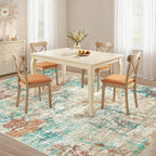 9x12 Christmas Area Rug Living Room Rugs - Washable Neutral Modern Abstract Soft Thin Large Rug Indoor Floor No Slip Rug Carpet for Bedroom Under Dining Table Home Office Decor - Colorful