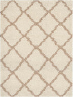 SAFAVIEH Dallas Shag Collection X-Large Area Rug - 11' x 15', Ivory & Beige, Trellis Design, Non-Shedding & Easy Care, 1.5-inch Thick Ideal for High Traffic Areas in Living Room, Bedroom (SGD257B)