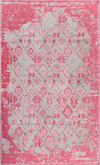 Alfa Rich 4x6 Pink Gray Reversible Washable Area Rugs for Living Room Bedroom Kitchen Decor Rug