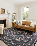 Loloi Rifle Paper Co. Maison Collection MAO-04 Tuileries Black 5'-0" x 7'-6", .19" Pile Height, Area Rug