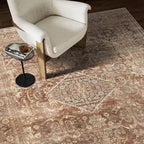vivorug 5x7 Area Rugs - Ultra-Thin Washable Rug with Non-Slip Backing, Ideal for Living Room, Bedroom, Kitchen Floor Carpet - Vintage, Easy Clean, Durable, Earth Tone