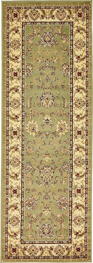 Unique Loom Voyage Collection Traditional Oriental Classic Intricate Design Area Rug (2' 2 x 6' 0 Runner, Green/Ivory)