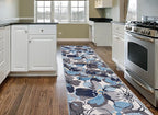 Rugshop Modern Large Floral Non-Slip (Non-Skid) Runner Rug 2' x 10' Gray-Blue