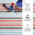 Dash & Albert Ranch Stripe Machine Washable Rug, 3 X 5 Feet, Multi Stripe Pattern