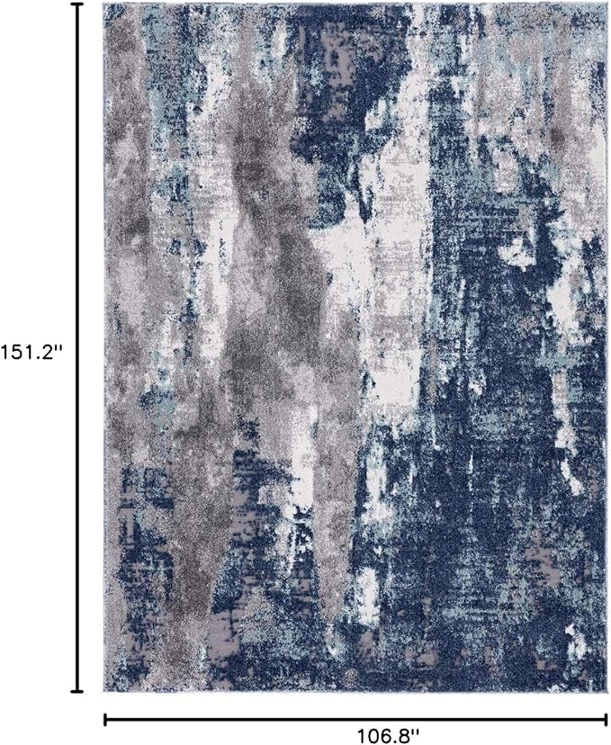 LUXE WEAVERS Euston Collection D.Blue-L.Blue 9x12 Modern Abstract Area Rug