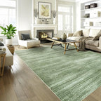 Olive Green Area Rug 8x10 Washable Non Slip Abstract Modern Farmhouse 8x10 Rug for Living Room Bedroom Dark Green Extra Large Carpet for Dining Room Under Table