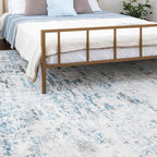 Rugs.com Leipzig Collection Rug – 3x5 Blue Low-Pile Rug Perfect for Entryways, Kitchens, Breakfast Nooks, Accent Pieces