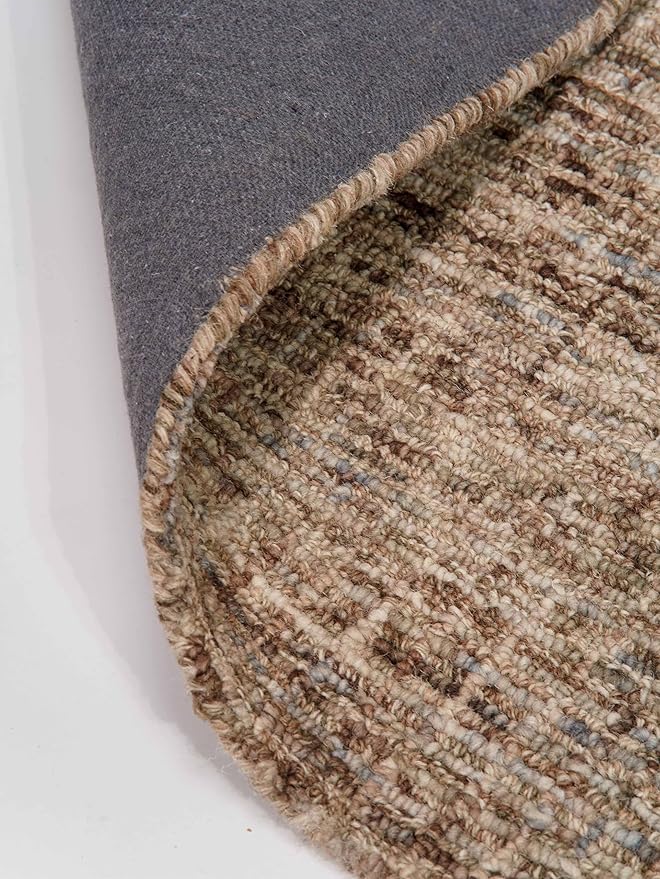 Rugsotic Carpets Hand Tufted Wool ECO-Friendly Area Rugs - 5'x8', Rectangle Shape, Beige & Brown, Solid Plain Design, High Pile Thick Handmade Area Rugs for Living Room, Bed Room (KWC111)