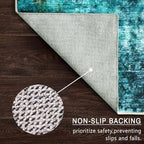 vivorug 9x12 Area Rugs for Living Room, Non Slip Machine Washable Modern Abstract Rug, Ultra-Thin Lightweight Large Area Rug Carpet for Bedroom, Dining Room, Low Pile, Rosy Clouds