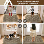 COSY HOMEER Non-Slip Door Mat 32"x48", Entryway Rugs Low Profile Absorbent Dirt Trapper Doormat for Front Entrance, Washable Polypropylene Entry Mat (Beige)