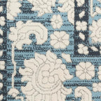 Nourison Home Grace Blue 5'3" x 7'3" Area Rug - Easy Clean, Non Shedding, Bed Room, Living Room, Dining Room, Kitchen (5' x 7')