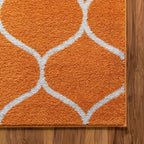 Rugs.com Lattice Frieze Collection Rug – 5' x 8' Orange Medium Rug Perfect for Living Rooms, Large Dining Rooms, Open Floorplans