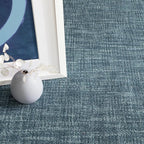 Dash and Albert Crosshatch Denim Hand Micro Hooked Wool Rug, 5 X 8 Feet, Blue Solid Pattern - Premium Luxury Hotel Quality Soft Breathable Hypoallergenic Machine Washable Easy Care All Season