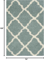SAFAVIEH Dallas Shag Collection Area Rug - 6' x 9', Seafoam & Ivory, Trellis Design, Non-Shedding & Easy Care, 1.5-inch Thick Ideal for High Traffic Areas in Living Room, Bedroom (SGD257C)