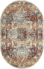 Unique Loom Isabella Collection Area Rug - Adjani (5' 1" x 8' Oval, Ivory/ Beige)