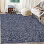 RUGSREAL 6x9 Large Bedroom Area Rug Soft Modern Area Rug for Living Room Non-Slip Stain Resistant Abstract Throw Floor Carpet Contemporary Rug Solid Color Accent Rug for Dining Room Office, Blue
