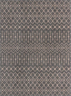 Unique Loom Outdoor Trellis Collection Area Rug - Tribal Trellis (10' x 13' 1" Rectangle, Charcoal Gray/ Natural)