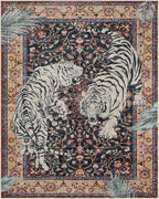 Moynesa Tiger Washable Area Rugs 8x10, Large Boho Rugs for Living Room, Vintage Non Slip Dining Room Rugs for Under Table, Ultra Thin Soft Floor Carpet for Office Bedroom, Puce Red