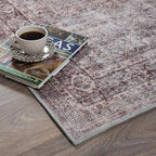 Fame Rugs Turkish Rug. Washable Vintage Oriental Antique Inspired Traditional Doormat Small Modern Area Rugs Luxury Entryway Entry Bedroom Bathroom Kitchen (397CB, 2'5 x 5')