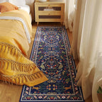 Rugcomf Runner Rug Washable Kitchen Runner 2'6''x8' Runner Rug for Entryway Indoor Floral Non-Slip Soft Carpet Runner for Hallways, Kitchen, Laundry, Bedroom, Bathroom(Blue)