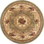 Rugs.com Chateau Collection Rug - 3 Ft Round Green Medium Pile Rug