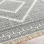 Mark&Day Wool Rugs, 2x8 Nishnabotny Cottage Dark Gray Runner Area Rug, Grey Beige Carpet for Hallway, Kitchen, Bedroom or Living Room (2'6" x 8' Runner)