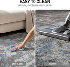 Rugshop Abstract Marble Shag Area Rug Blue 4' x 6' Ideal for Small Living Rooms, Offices, or Beside The Bed