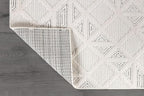 Modern Micro Loop Indoor Area Rugs for Living Room Bedroom Kitchen Geometric Square White 8x10 Luxury Durable Low and High Pile Non-Shedding Stain Resistant Soft Area Carpet 8 x 10