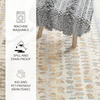 Dash and Albert Paint Chip Machine Washable Area Rug - 6' x 9' Natural - Geometric Accent Rug - Anti-Slip Backing, Lightweight, Machine Washable, High Traffic Areas Kitchen, Mudroom, Laundry Room