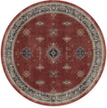 RUGGABLE Washable Vintage Area Rug – Verena Amber Red 6 ft Round, Stain-Resistant, Non-Slip – Medium Machine Washable Rugs for Living Room, Bedroom, Hallway, Entryway & Office–with Cushioned Pad