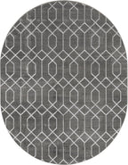 Unique Loom Marilyn Monroe Glam Collection Area Rug - Trellis (7' 10' x 10' Oval, Gray Silver/ Silver)