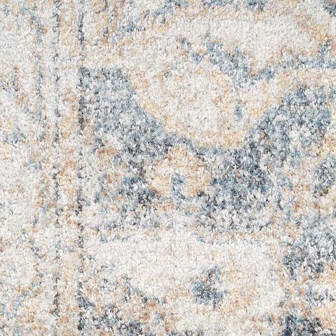 Nourison Home Astra Machine Washable Grey/Blue 2'2" x 10' Area -Rug, Easy -Cleaning, Non Shedding, Bed Room, Living Room, Dining Room, Kitchen (2x10)