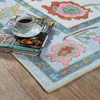 Fame Living Oushak Rug, Colorful Vintage Eclectic Turkish Floral Pastel Large Oversized Area Rugs for Living Room Dining Bedroom Kitchen Bathroom 2'x3'