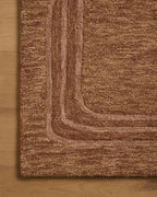 Loloi Leanne Ford Craven Collection CVN-02 Spice/Rose 7'-9" x 9'-9" Area Rug Geometrical, Patterned, Neutral, Living Room, Bedroom, Dining Room