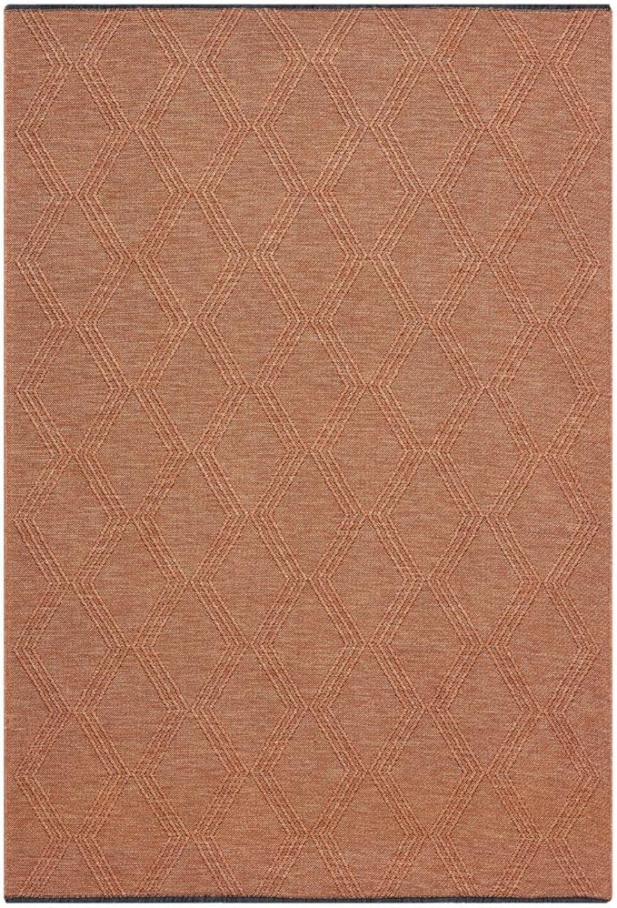 LUXE WEAVERS Modern Farmhouse Orange 8x10 Washable Area Rug, Anti-Slip Diamond Pattern Carpet