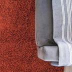 Unique Loom Solid Shag Collection Area Rug (3' 3" Round, Terracotta)