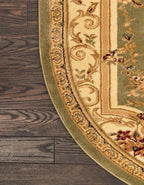 Rugs.com Chateau Collection Rug - 4' x 6' Oval Green Medium Pile Rug