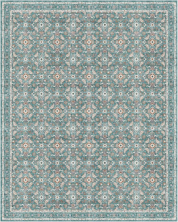WITSHOCK Living Room Area Rugs 12x15: Soft Non-Slip Backing Washable Rugs Vintage Large Carpet for Bedroom Office Dining Room Kitchen Stain Resistant Home Decor Rug