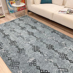 Alfa Rich 7x10 Bluish Gray Washable Area Rugs for Living Room Bedroom Kitchen Decor Cotton Rug