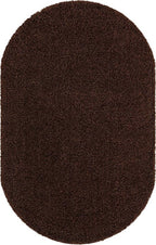 Unique Loom Solid Shag Collection Area Rug (5' 1" x 8' Oval, Chocolate Brown)