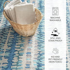 Dash and Albert Paint Chip Machine Washable Area Rug - Runner - 2.5' x 8' Blue - Geometric Accent Rug - Anti-Slip Backing, Lightweight, Machine Washable, High Traffic Areas Kitchen, Mudroom, Entryway