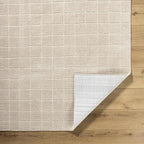 Livabliss x Our PNW Home Cascade Minimalist Grid Area Rug, 2'7" x 12', Light Beige