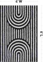 Rugshop Abstract Arch Shag Area Rug Anthracite Dark Gray 4' x 6' Ideal for Small Living Rooms, Offices, or Beside The Bed